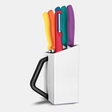 Victorinox - Set de 7 cuțite de bucătărie SWISS CLASSIC cu suport, multicolore
