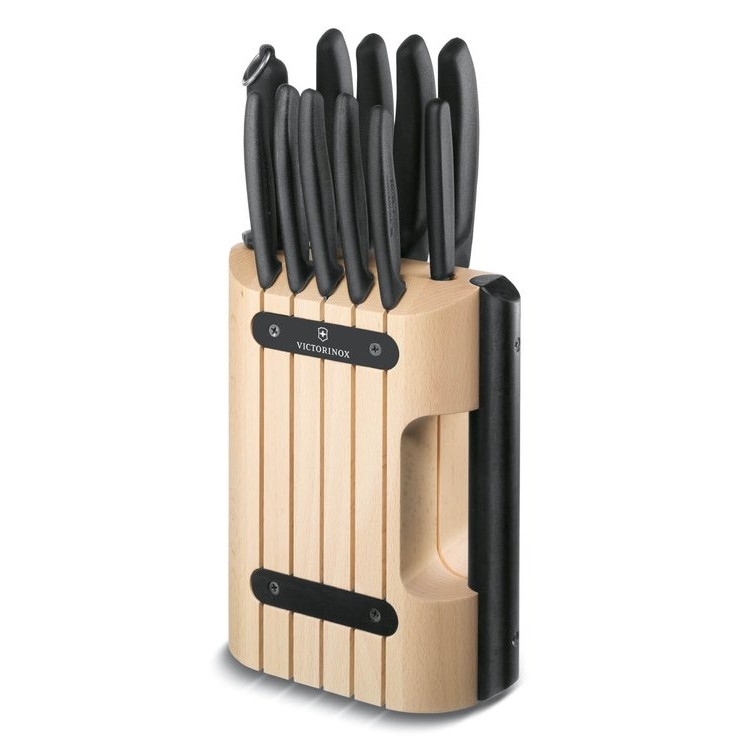 Victorinox - Set de cuțite de bucătărie în suport SWISS CLASSIC 12 piese fag/bej
