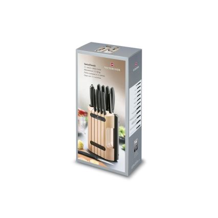 Victorinox - Set de cuțite de bucătărie în suport SWISS CLASSIC 12 piese fag/bej