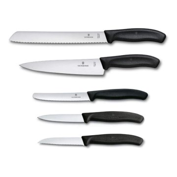 Victorinox - Set de cuțite de bucătărie SWISS CLASSIC, 5 piese, negru