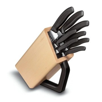 Victorinox - Set de cuțite pentru bucătărie cu suport SWISS CLASSIC, 9 piese, fag/bej