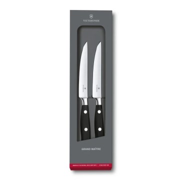 Victorinox - Set de cuțite pentru friptură GRAND MAITRE, lame de 12 cm, 2 buc., negru
