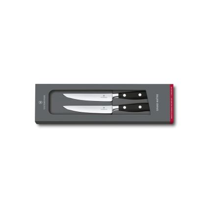 Victorinox - Set de cuțite pentru friptură GRAND MAITRE, lame de 12 cm, 2 buc., negru