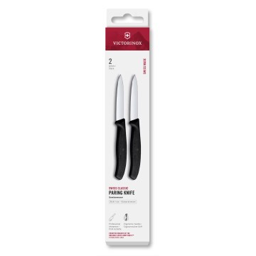 Victorinox SWISS CLASSIC - Set de 2 cuțite pentru legume, 8 cm, negru