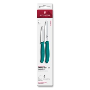 Victorinox SWISS CLASSIC - Set de 2 cuțite pentru legume, turcoaz
