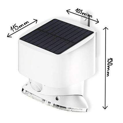 Viking - Aplică solară de perete cu LED și senzor, 1 W, 3,7 V, IP44, 3000/4000 K, 4000 mAh