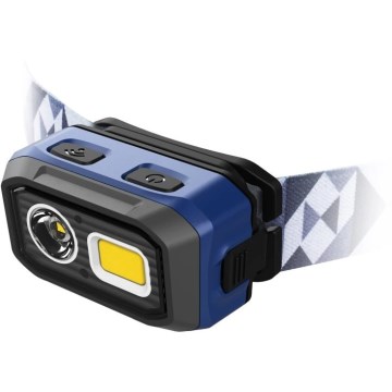 Viking - Lampă frontală LED reîncărcabilă cu reglaj al luminozității, cu senzor, 5V, IPX4, 400 lm, 3xAAA/1000 mAh