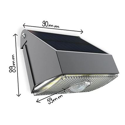 Viking - Lampă solară LED de perete cu senzor LED/3,7V IP54 3000/4000K 2000 mAh