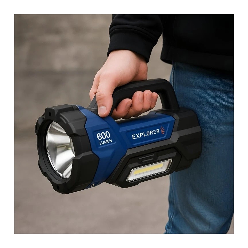 Viking - Lanternă LED reîncărcabilă, reglabilă, 5V, IPX4, 1000 lm, 8000 mAh