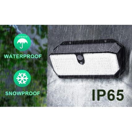 Viking - Lampă de perete solară LED cu senzor LED/2W/3,7V IP65 6000K 2200 mAh