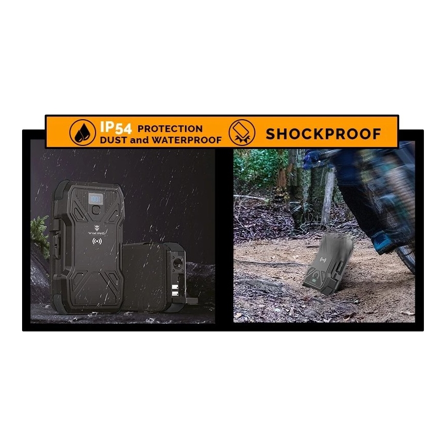 Viking - Powerbank 10000 mAh, Power Delivery 22,5W, lanternă LED, încărcare wireless și panou solar
