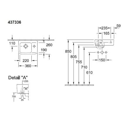 Villeroy & Boch 43733601 - Lavoar suspendat ARCHITECTURA 36x26 cm ceramică/albă