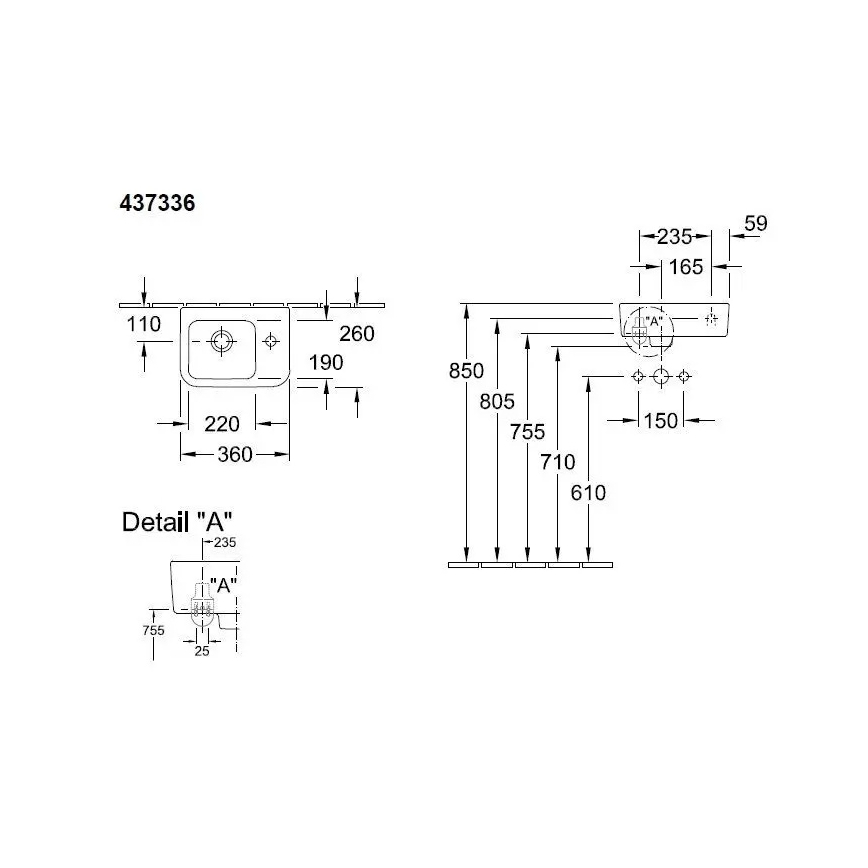 Villeroy & Boch 43733601 - Lavoar suspendat ARCHITECTURA 36x26 cm ceramică/albă