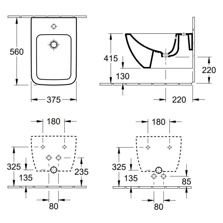 Villeroy & Boch 44110001 - Bideu suspendat VENTICELLO ceramică/alb