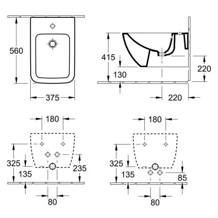 Villeroy & Boch 441100R1 - Bideu suspendat VENTICELLO din ceramică, culoare albă