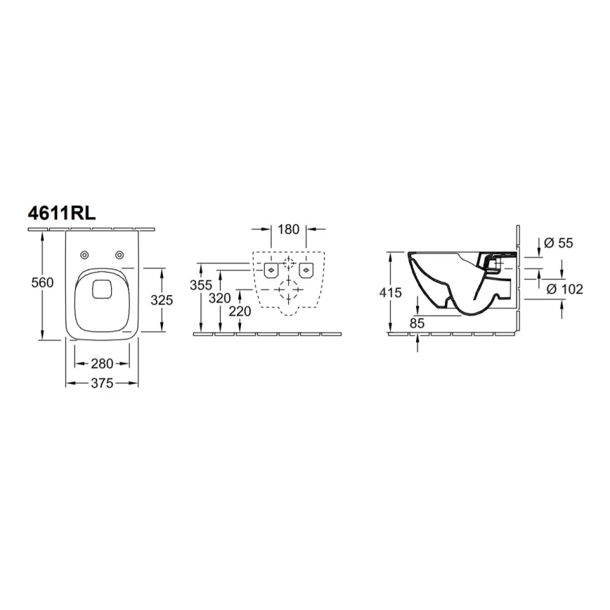 Villeroy & Boch 4611RLR1 - Vas WC suspendat cu capac SoftClose VENTICELLO, ceramică, alb