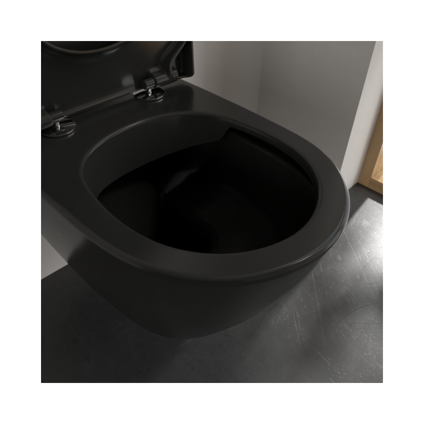 Villeroy & Boch 5614R0R7 - Vas WC suspendat SUBWAY ceramică/negru