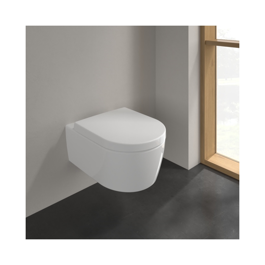 Villeroy & Boch 5656HR01 - Vas WC suspendat AVENTO cu capac SoftClose, din ceramică, alb