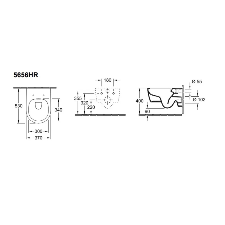 Villeroy & Boch 5656HR01 - Vas WC suspendat AVENTO cu capac SoftClose, din ceramică, alb