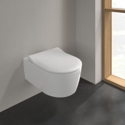Villeroy & Boch 5656RSR1 - Vas WC suspendat AVENTO cu capac SoftClose, ceramică/alb