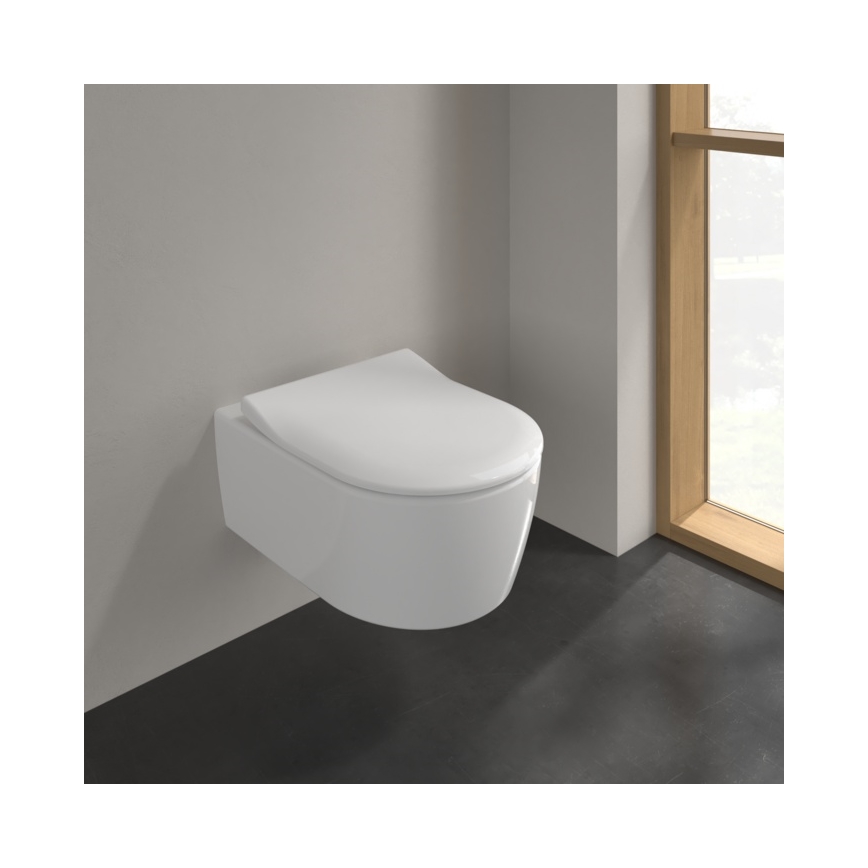 Villeroy & Boch 5656RSR1 - Vas WC suspendat AVENTO cu capac SoftClose, ceramică/alb