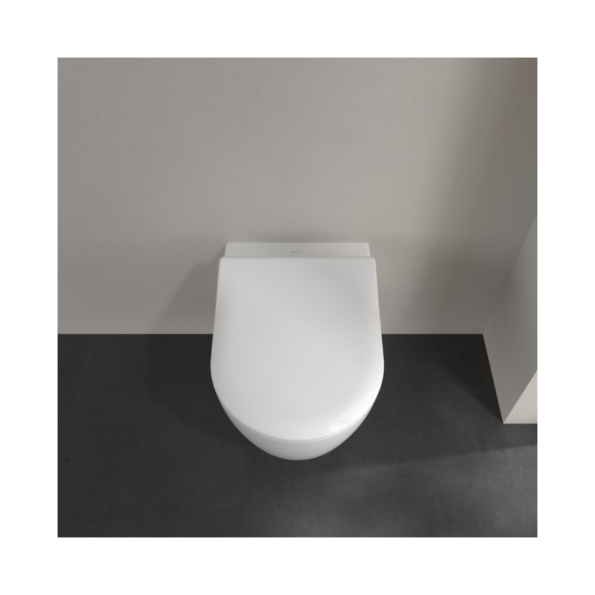 Villeroy & Boch 5656RSR1 - Vas WC suspendat AVENTO cu capac SoftClose, ceramică/alb