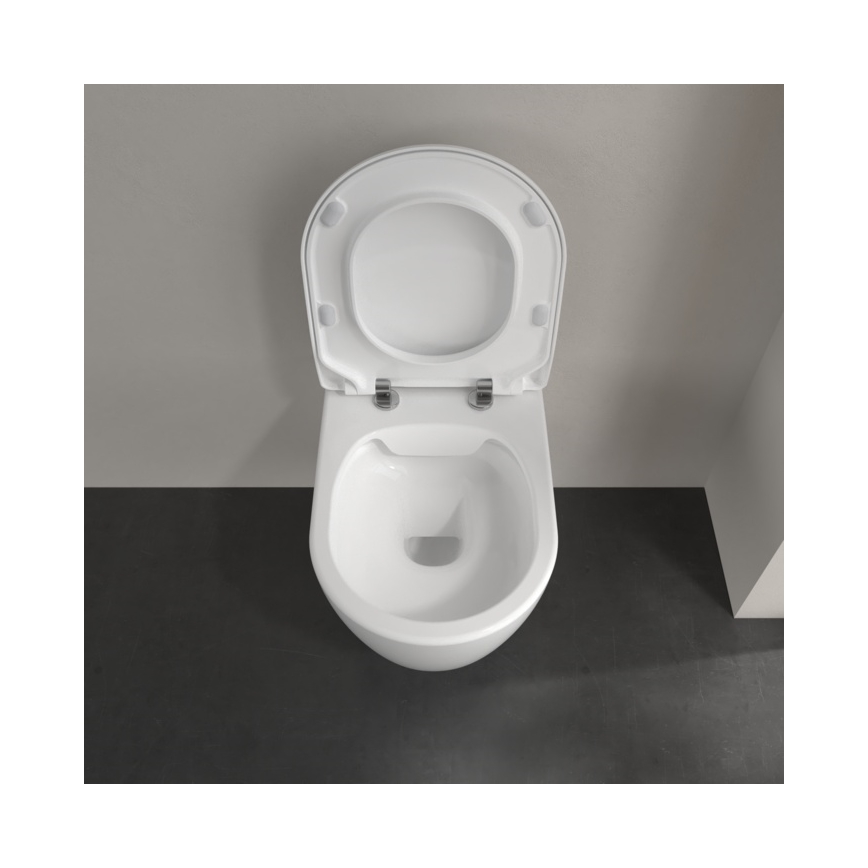 Villeroy & Boch 5656RSR1 - Vas WC suspendat AVENTO cu capac SoftClose, ceramică/alb