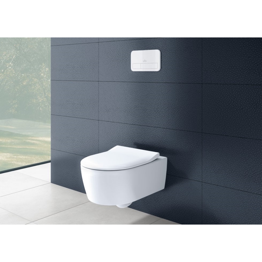 Villeroy & Boch 5656RSR1 - Vas WC suspendat AVENTO cu capac SoftClose, ceramică/alb