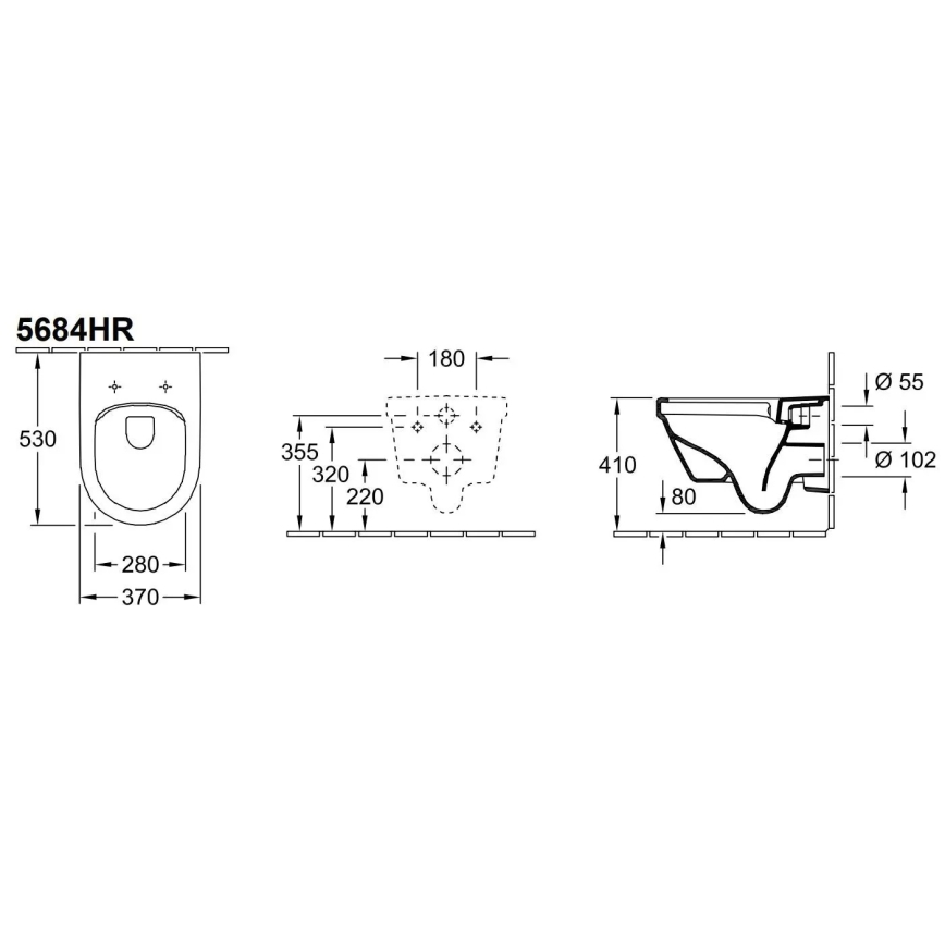 Villeroy & Boch 5684HRR1 - Vas WC suspendat ARCHITECTURA cu capac SoftClose, ceramică/alb