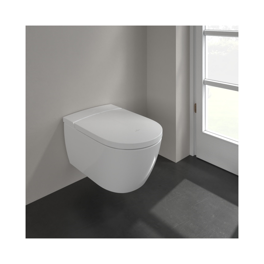 Villeroy & Boch V0E100R1 - Bideu suspendat cu capac SoftClose VICLEAN ceramică/alb + telecomandă