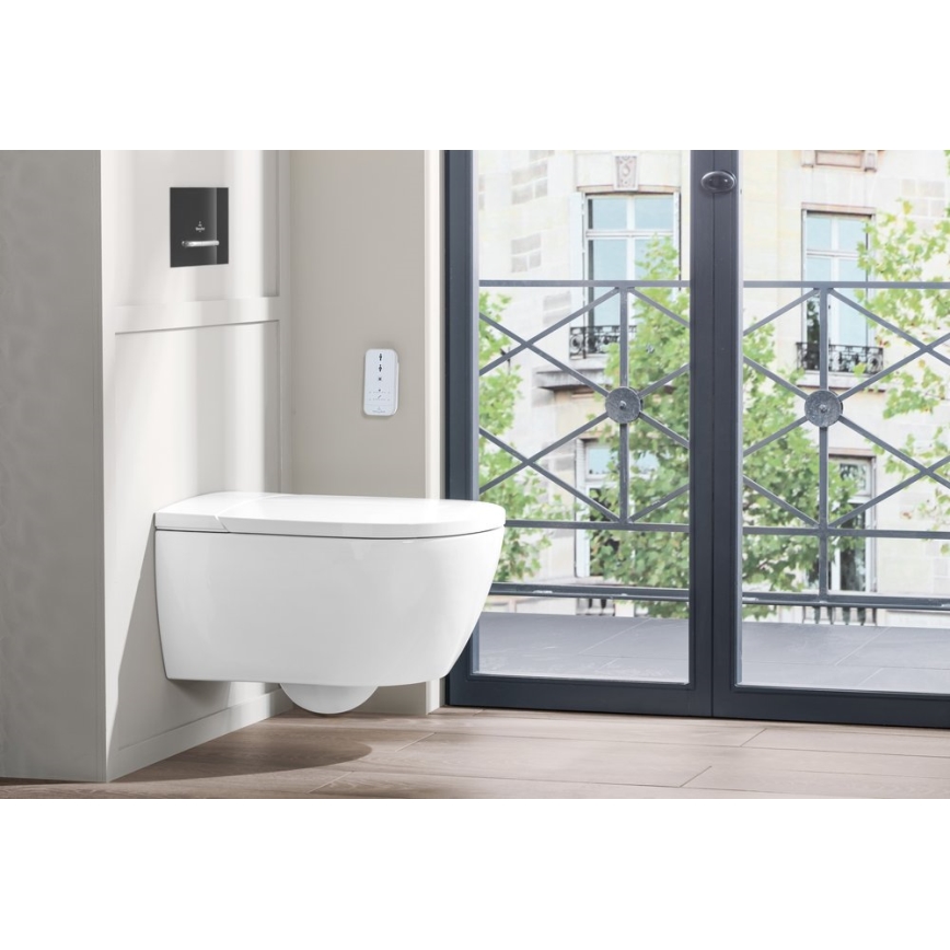 Villeroy & Boch V0E100R1 - Bideu suspendat cu capac SoftClose VICLEAN ceramică/alb + telecomandă