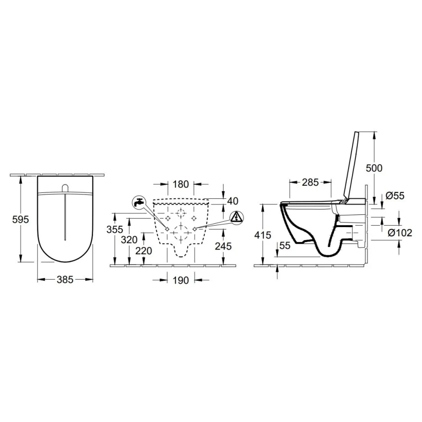 Villeroy & Boch V0E100R1 - Bideu suspendat cu capac SoftClose VICLEAN ceramică/alb + telecomandă