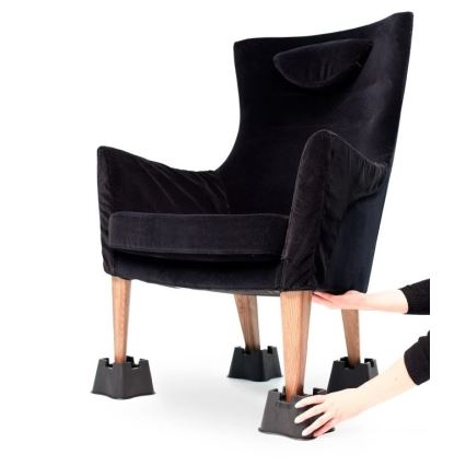 Vitility - Set de 4 suporturi pentru ridicarea patului, 7 cm, negre