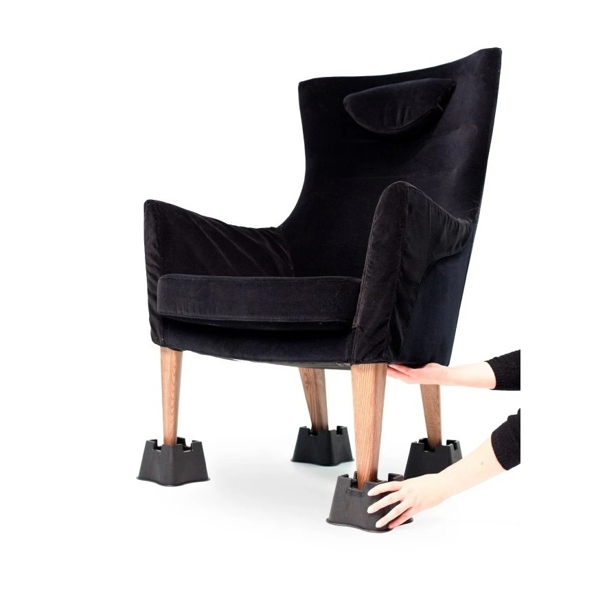 Vitility - Set de 4 suporturi pentru ridicarea patului, 7 cm, negre