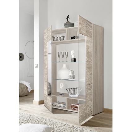 Vitrină ARIA, stejar Sonoma