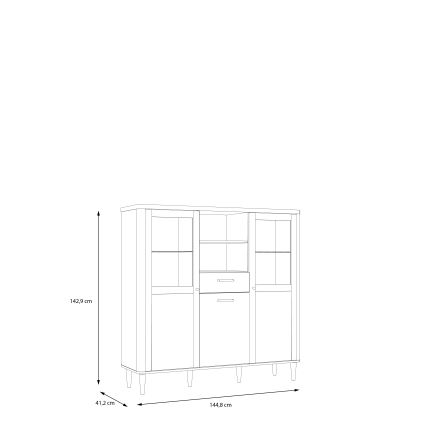 Vitrină VIRO maro/bej
