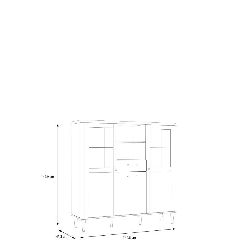 Vitrină VIRO maro/bej