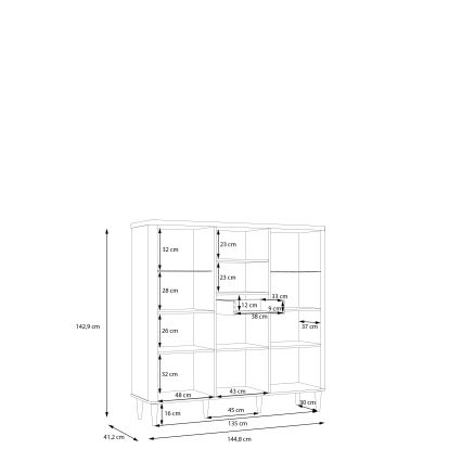 Vitrină VIRO maro/bej