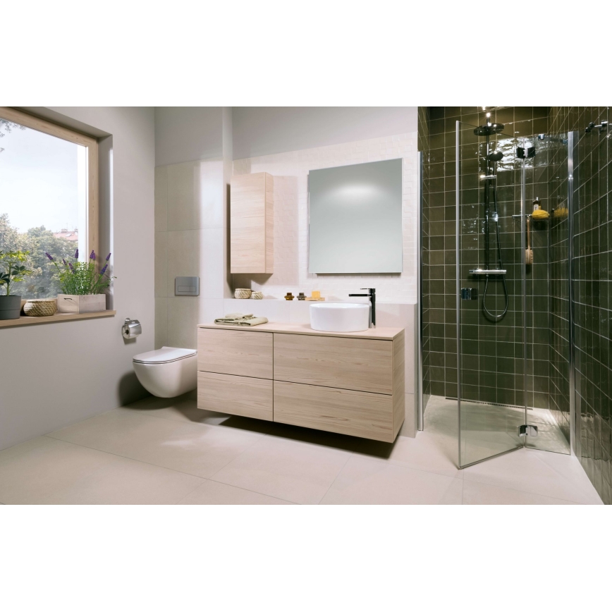 Vas WC suspendat MIO Vortex + capac WC SoftClose MIO (închidere lentă) + buton de acționare DUAL + modul incastrat + plăcuță izolatoare