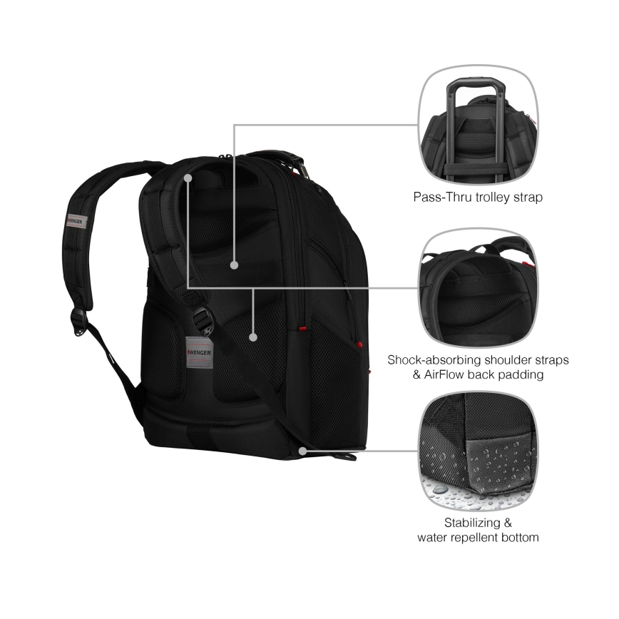 Wenger - Rucsac pentru laptop 26 l 17 cu buzunar pentru tabletă 10 Ibex Ballistic Deluxe