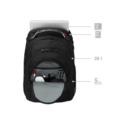 Wenger - Rucsac pentru laptop 26 l 17 cu buzunar pentru tabletă 10 Ibex Ballistic Deluxe