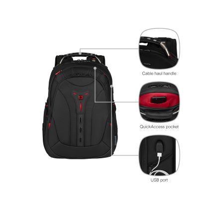 Wenger - Rucsac pentru laptop 25 l 16 cu buzunar pentru tabletă 10 Pegasus Deluxe negru