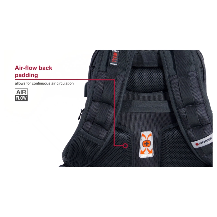 Wenger - Rucsac pentru laptop 25 l 16 cu buzunar pentru tabletă 10 Pegasus Deluxe negru