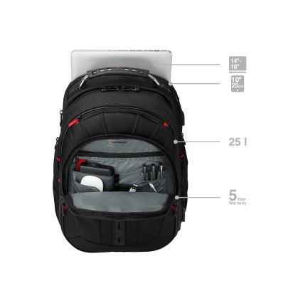 Wenger - Rucsac pentru laptop 25 l 16 cu buzunar pentru tabletă 10 Pegasus Deluxe negru