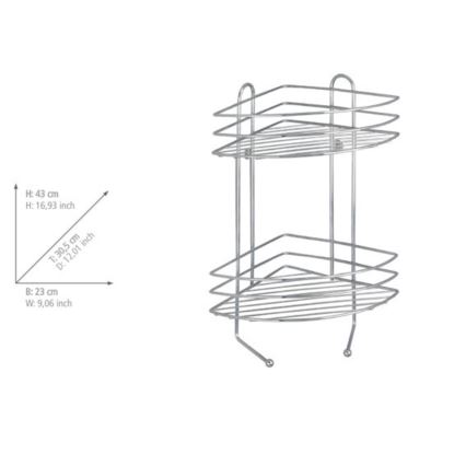 WENKO 15498100 - Raft de colț EXCLUSIVE, 23 x 30,5 cm, crom lucios