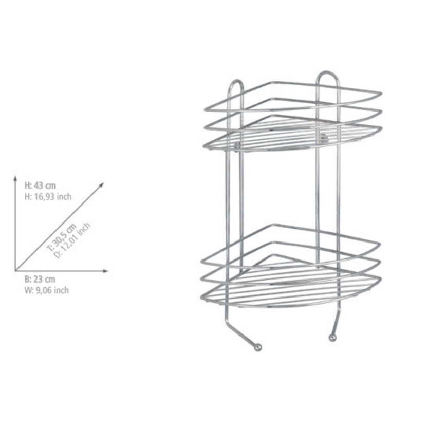 WENKO 15498100 - Raft de colț EXCLUSIVE, 23 x 30,5 cm, crom lucios