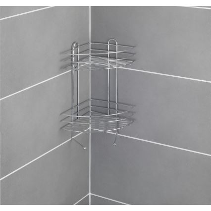 WENKO 15498100 - Raft de colț EXCLUSIVE, 23 x 30,5 cm, crom lucios
