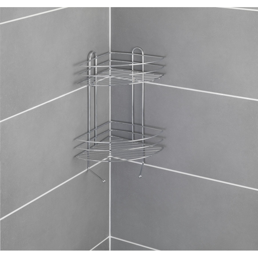 WENKO 15498100 - Raft de colț EXCLUSIVE, 23 x 30,5 cm, crom lucios