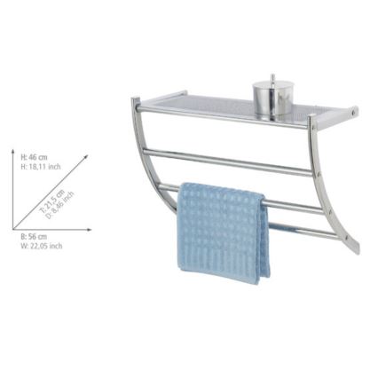WENKO 15578100 - Suport pentru prosoape PESCARA, 56x46 cm, crom lucios