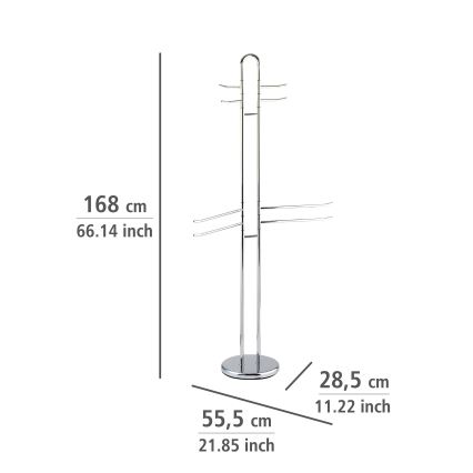 WENKO 15581100 - Suport pentru prosoape PALERMO 55,5 x 168 cm, crom lucios